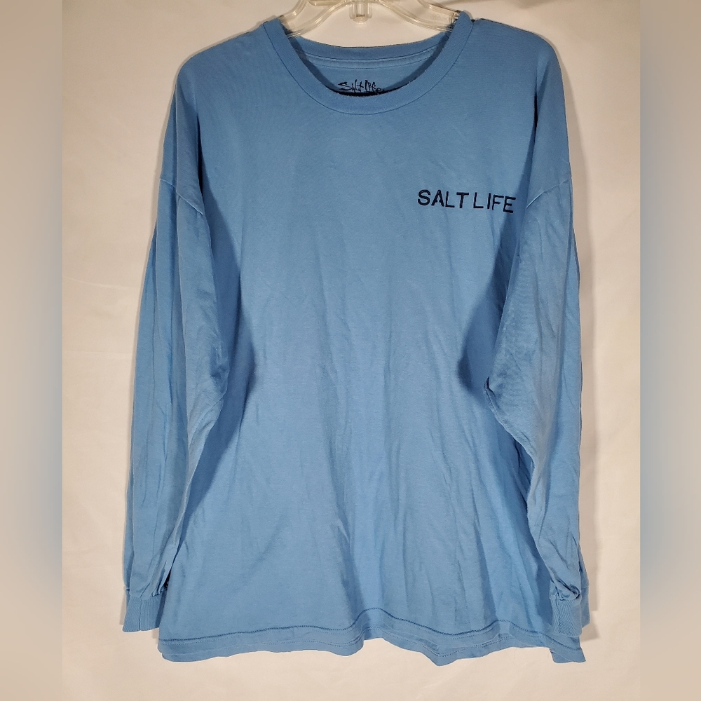 SALT LIFE RED WHITE & BLUEFIN LONG SLEEVE GRAPHIC LOGO T-SHIRT MENS 2XL XXL